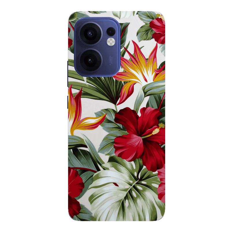 Oppo Reno13 FS laves and flowers Transparent Silicone TPU Θήκη